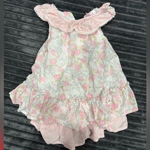 Pink Floral Vintage Look Ruffle Baby Dress - Cute Summer Outfit